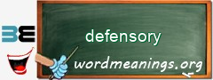WordMeaning blackboard for defensory